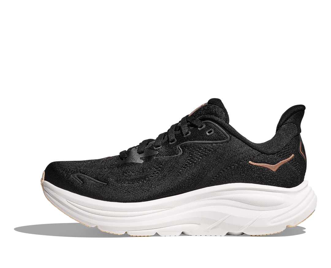 HOKA Women's Clifton 10 - BLACK / ROSE GOLD