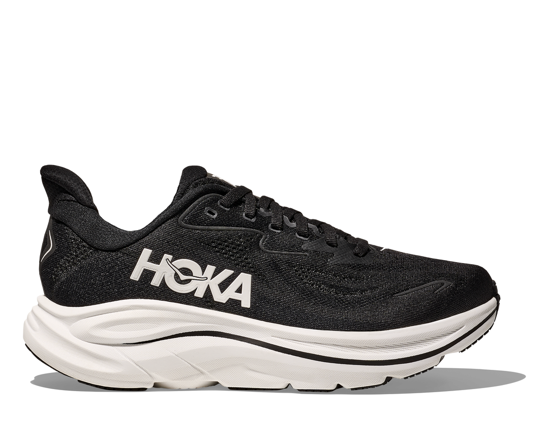 HOKA Women's Clifton 10 - BLACK / WHITE (Wide)