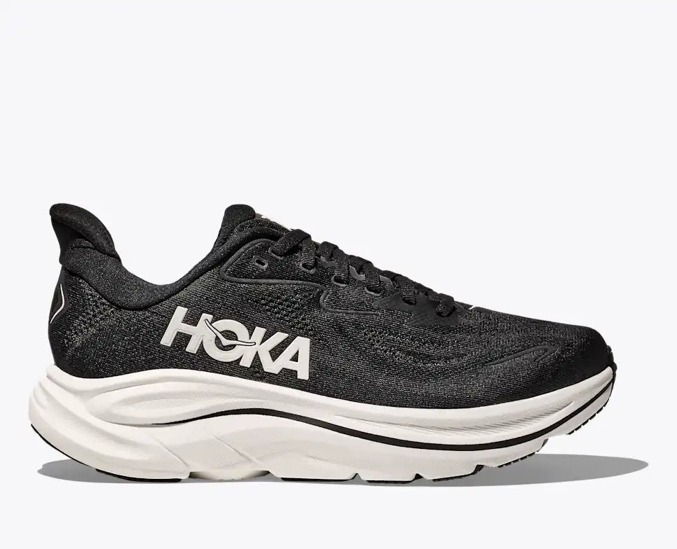 HOKA Women's Clifton 10 - BLACK / WHITE (Extra Wide)