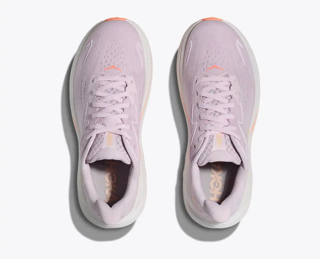 HOKA Clifton 10 para mujer - Crema lila/brillo mandarina