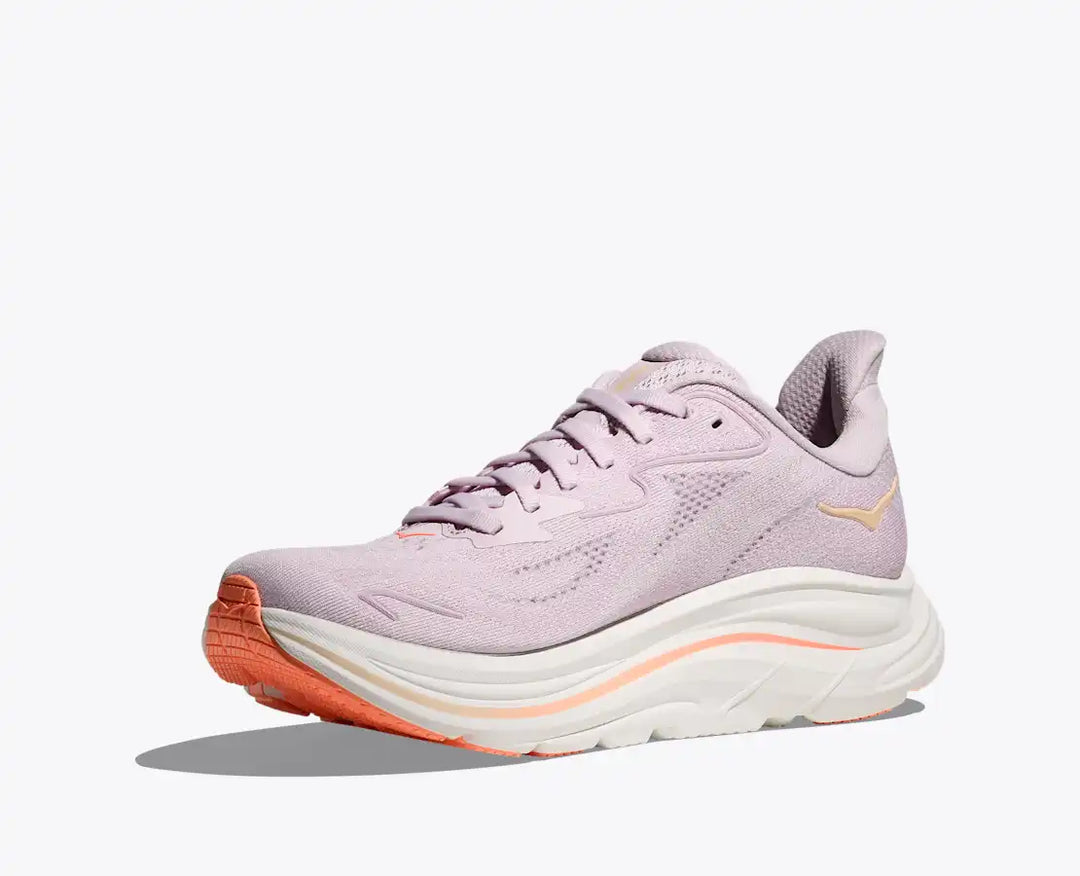 HOKA Clifton 10 para mujer - Crema lila/brillo mandarina