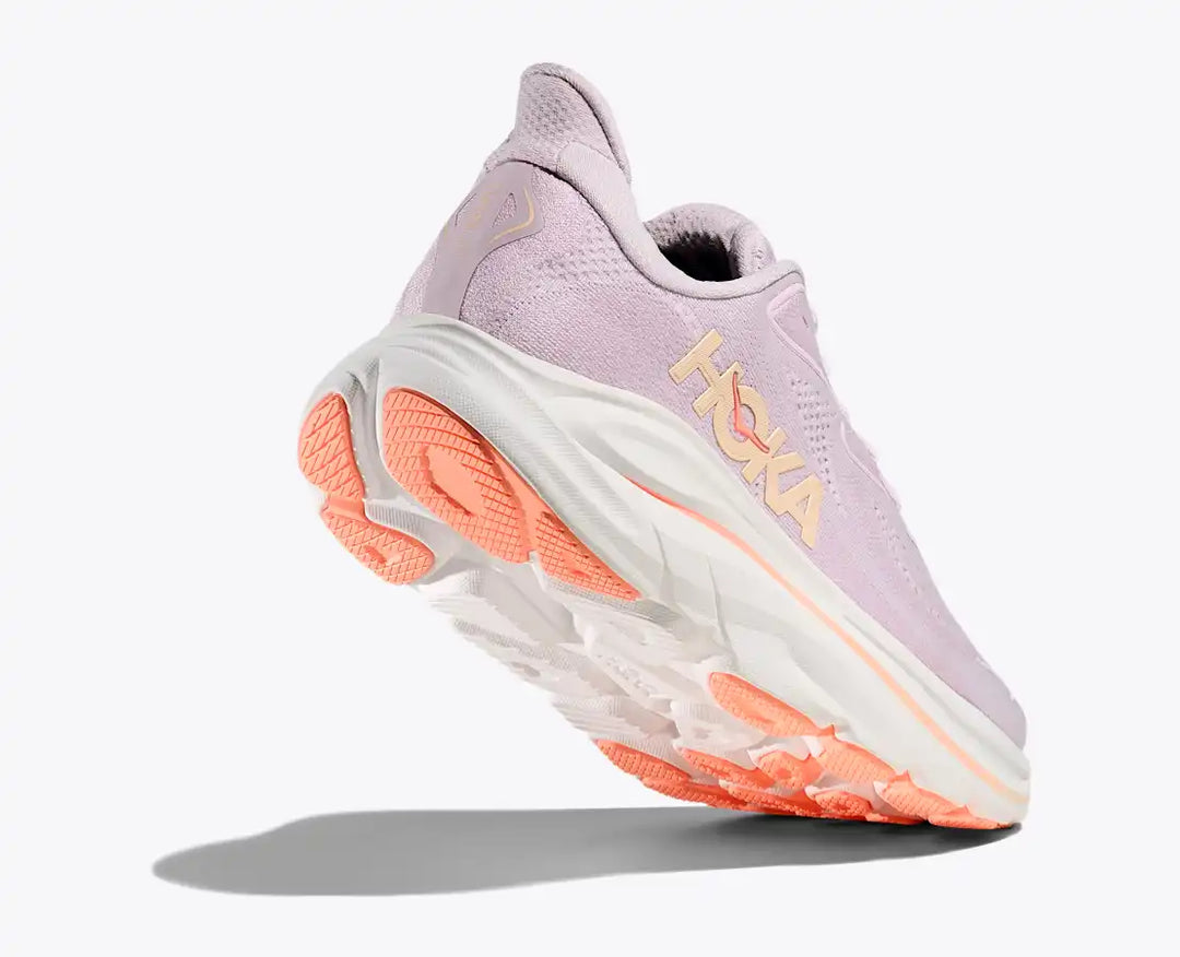 HOKA Clifton 10 para mujer - Crema lila/brillo mandarina