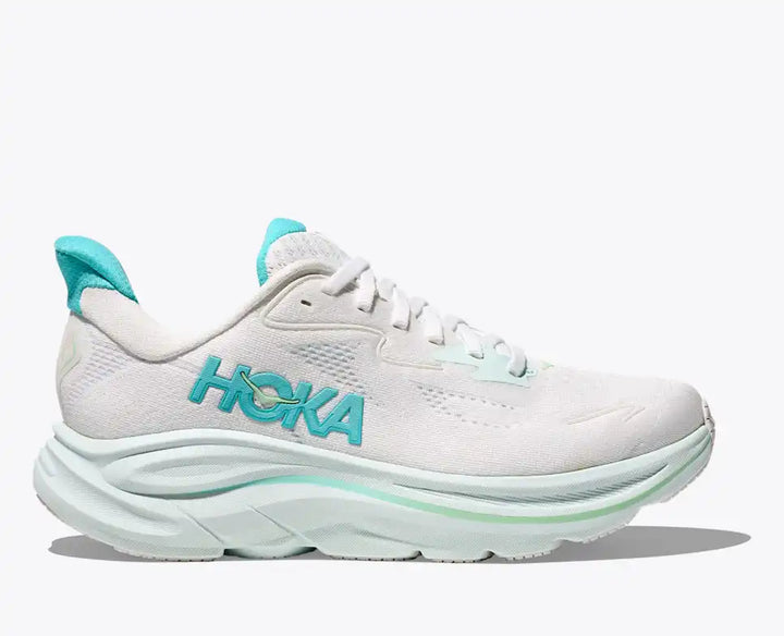 HOKA Women's Clifton 10 - WHITE / CIELO BLUE (Wide)