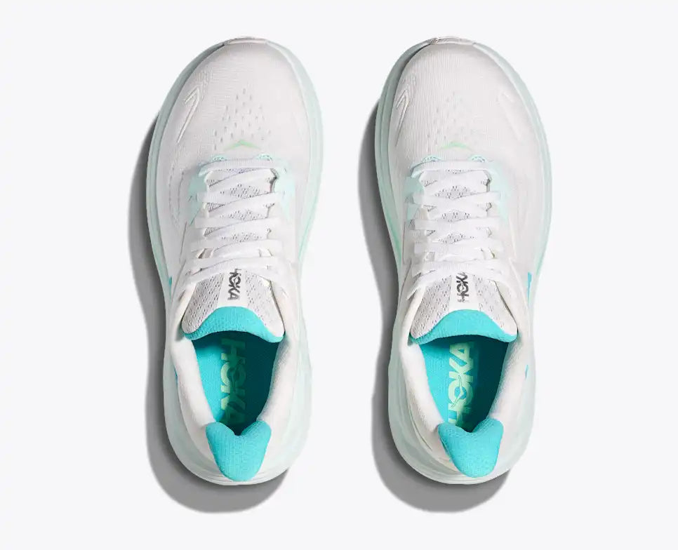 HOKA Women's Clifton 10 - WHITE / CIELO BLUE (Wide)