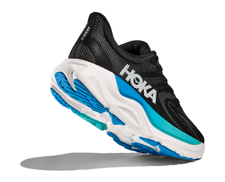 HOKA Men's Arahi 8 - BLACK / SKYWARD BLUE (Wide)