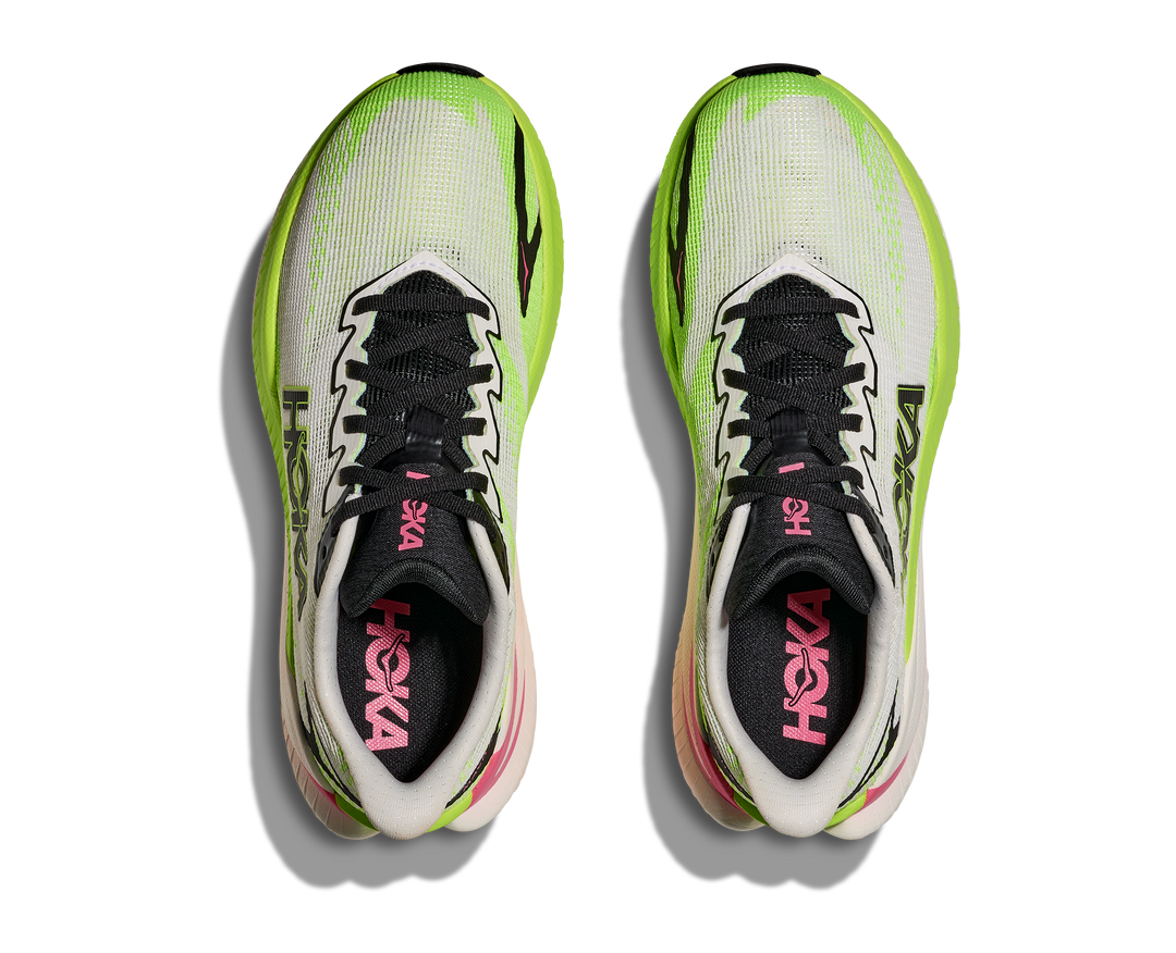 HOKA Women's Mach X 3 - WHITE / NEON LIME