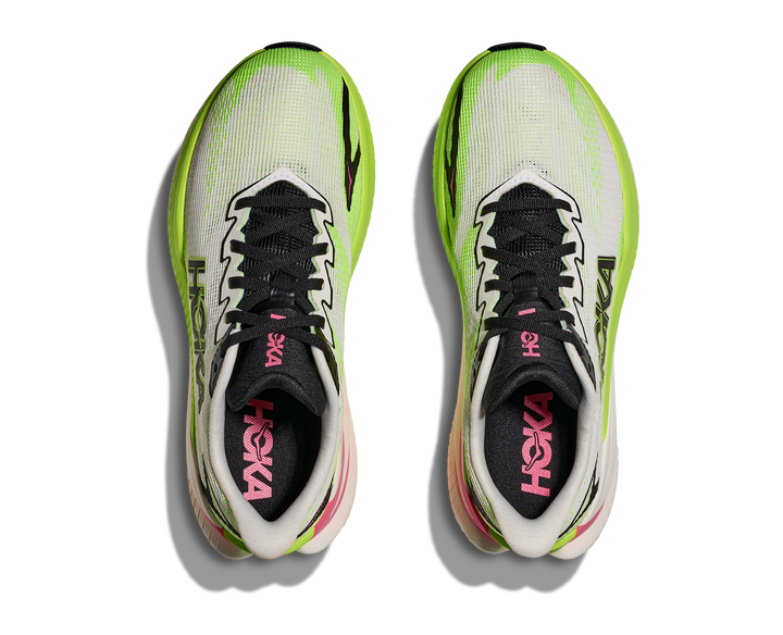 HOKA Women's Mach X 3 - WHITE / NEON LIME
