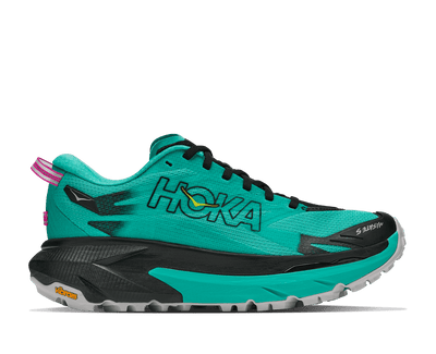 HOKA Women's Mafate 5 - BLACK / ELECTRIC AQUA