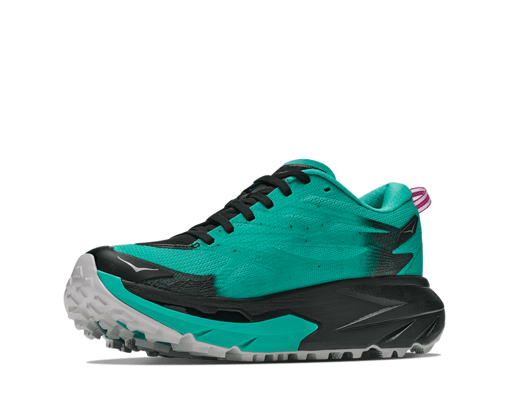 HOKA Women's Mafate 5 - BLACK / ELECTRIC AQUA
