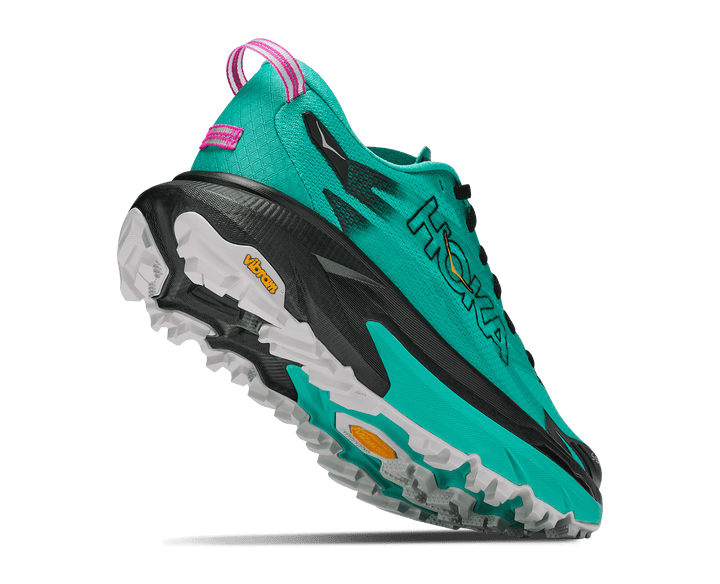 HOKA Women's Mafate 5 - BLACK / ELECTRIC AQUA