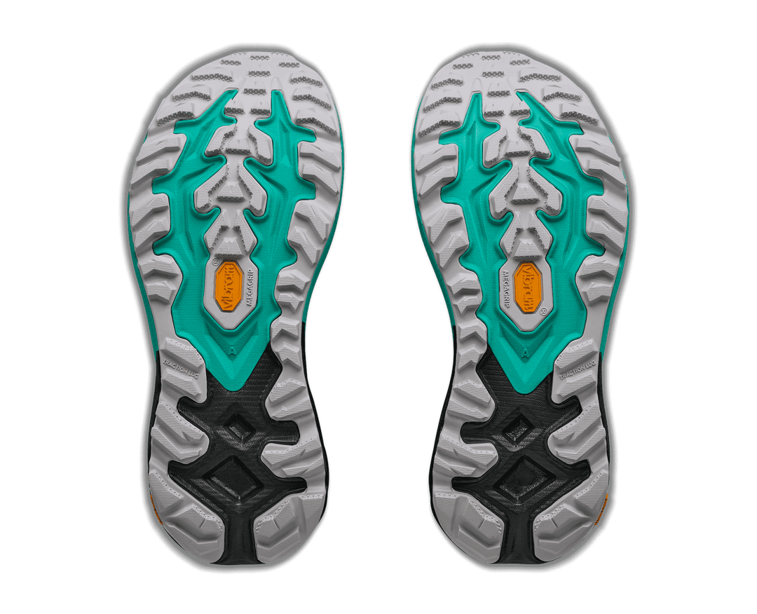 HOKA Women's Mafate 5 - BLACK / ELECTRIC AQUA
