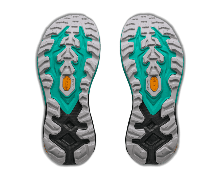 HOKA Women's Mafate 5 - BLACK / ELECTRIC AQUA