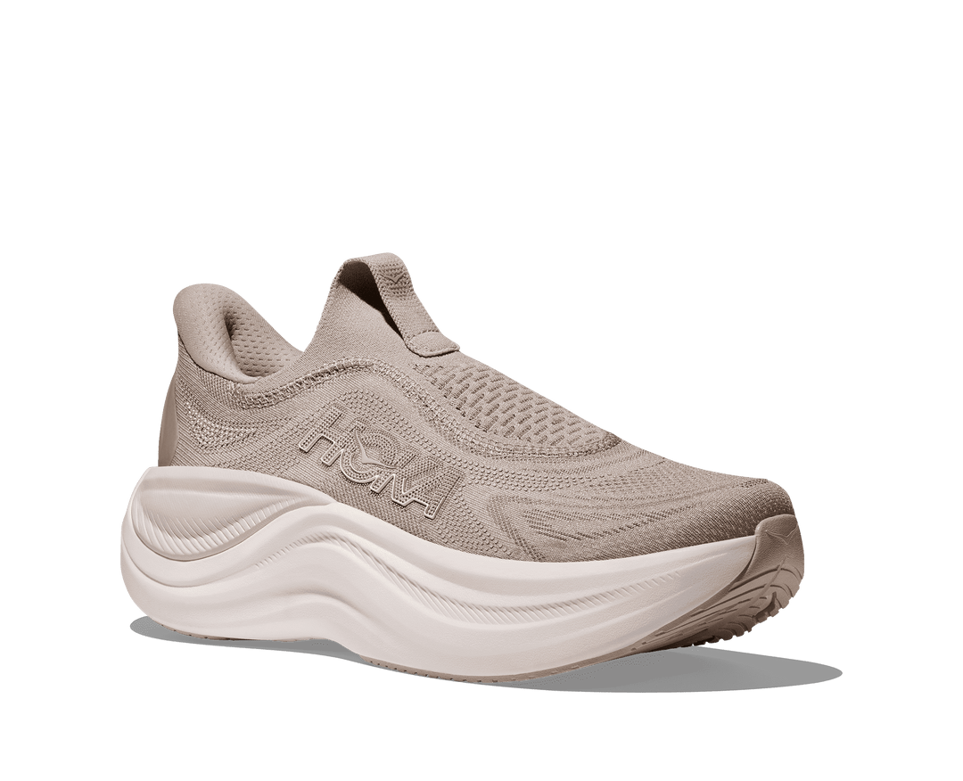 HOKA Women's Skyward Laceless - PUTTY / WHITE