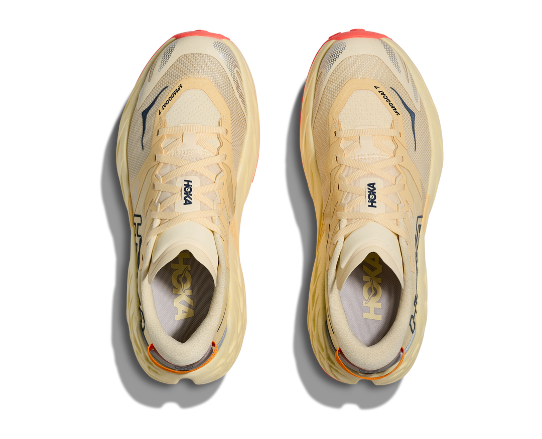 HOKA Speedgoat 7 para mujer - AMARILLO VINTAGE / LLAMA NEÓN