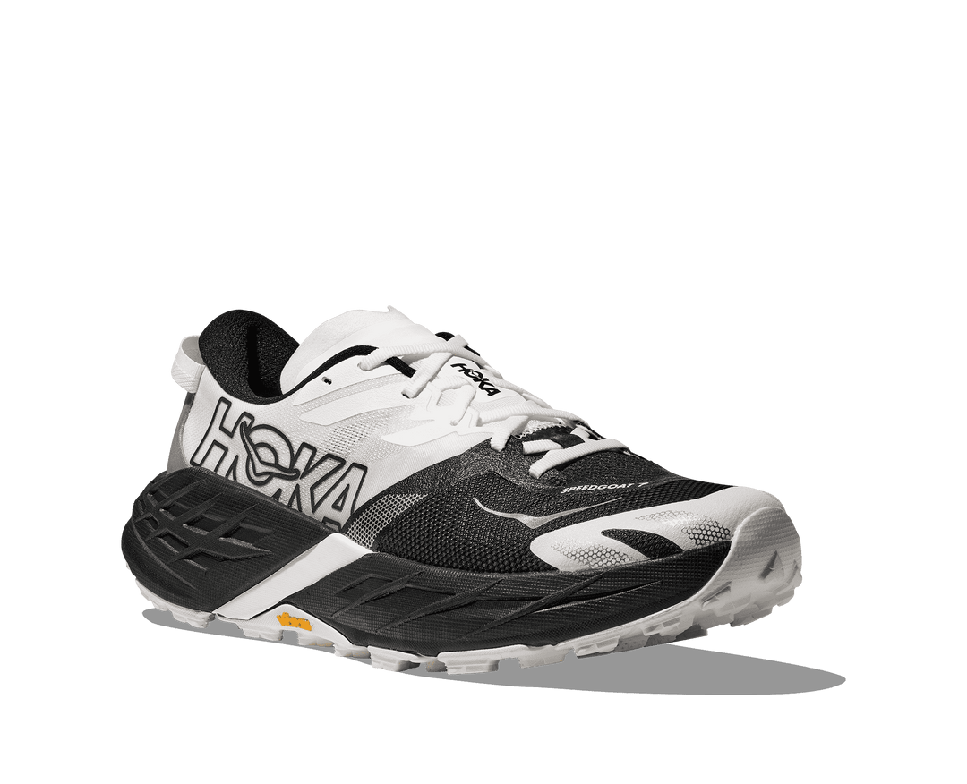 HOKA Men's Speedgoat 7 - BLACK / WHITE (Wide)
