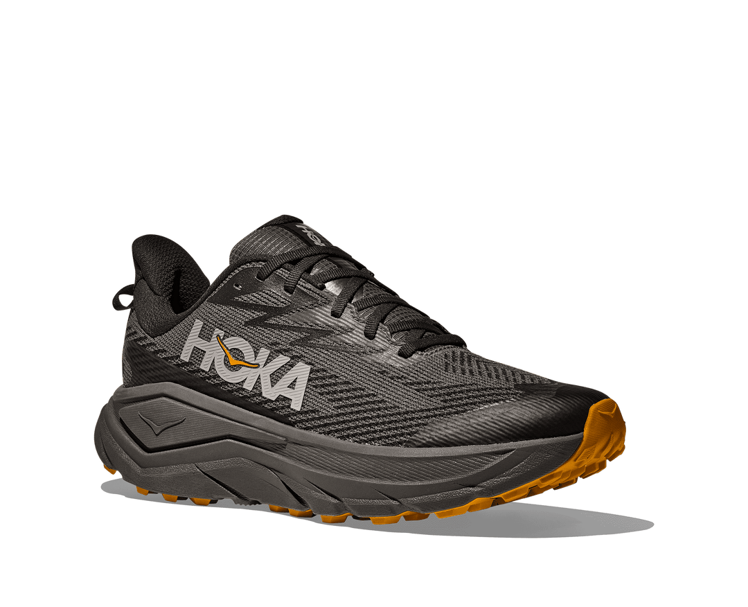 HOKA Men's Challenger 8 GTX - ASPHALT GREY / VARSITY YELLOW