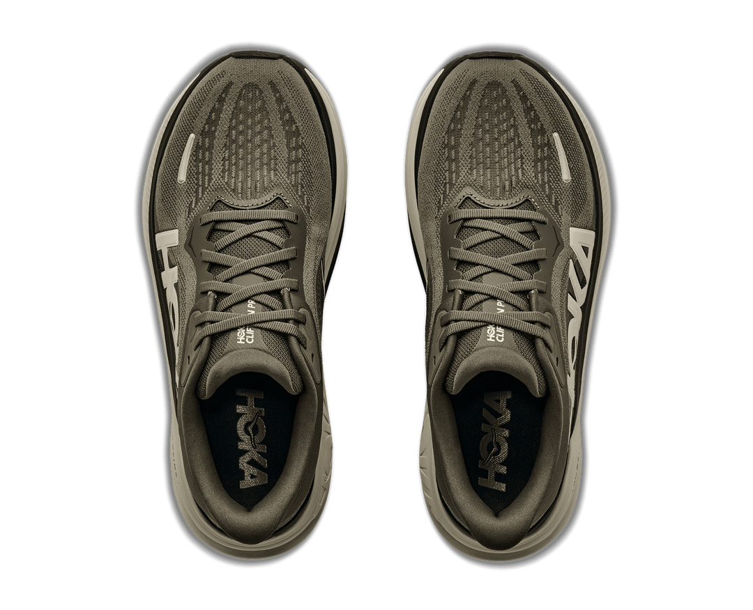 HOKA Women's Clifton Pro - ANTIQUE OLIVE / RIVER ROCK GREY