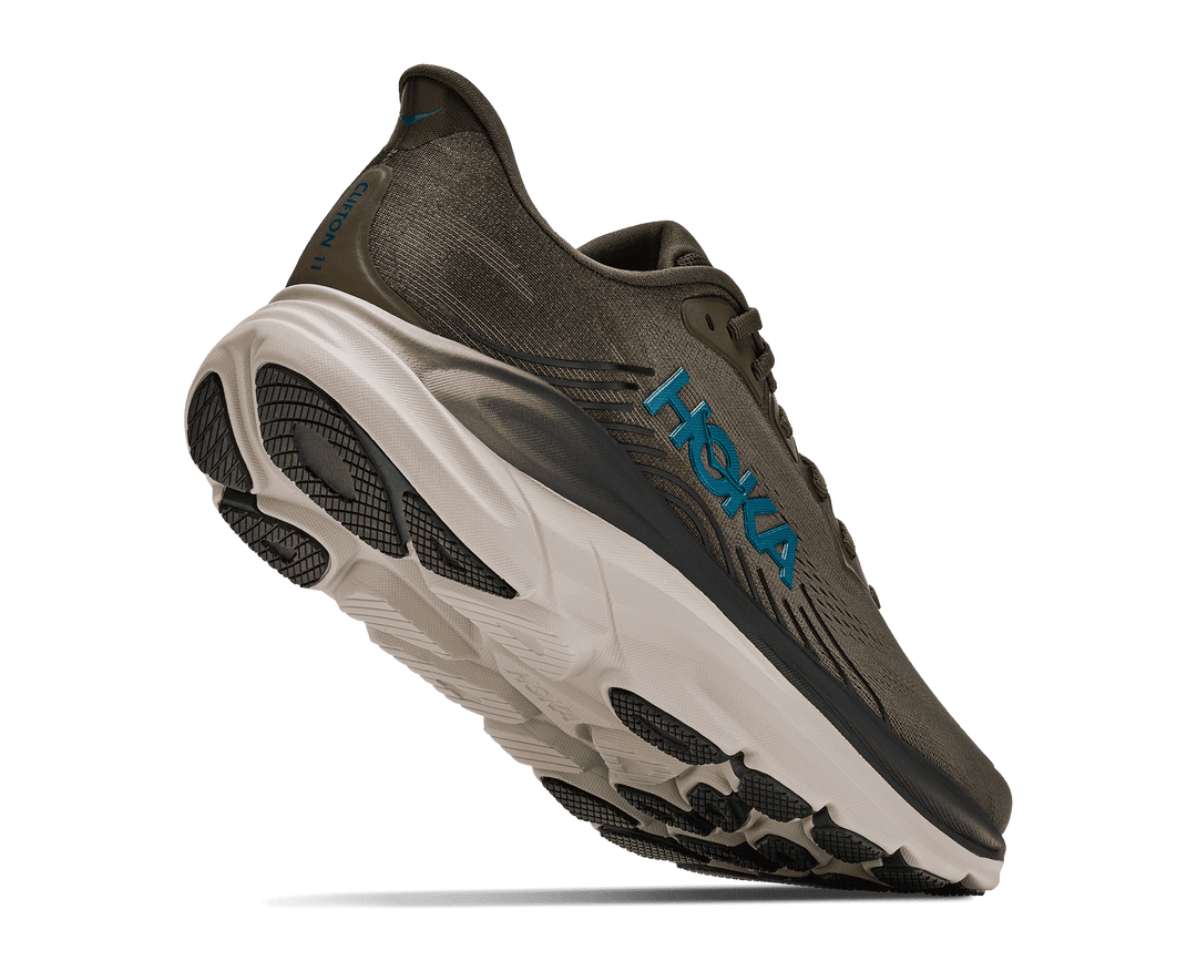 HOKA Men's Clifton 11 - ANTIQUE OLIVE / RIVER ROCK GREY