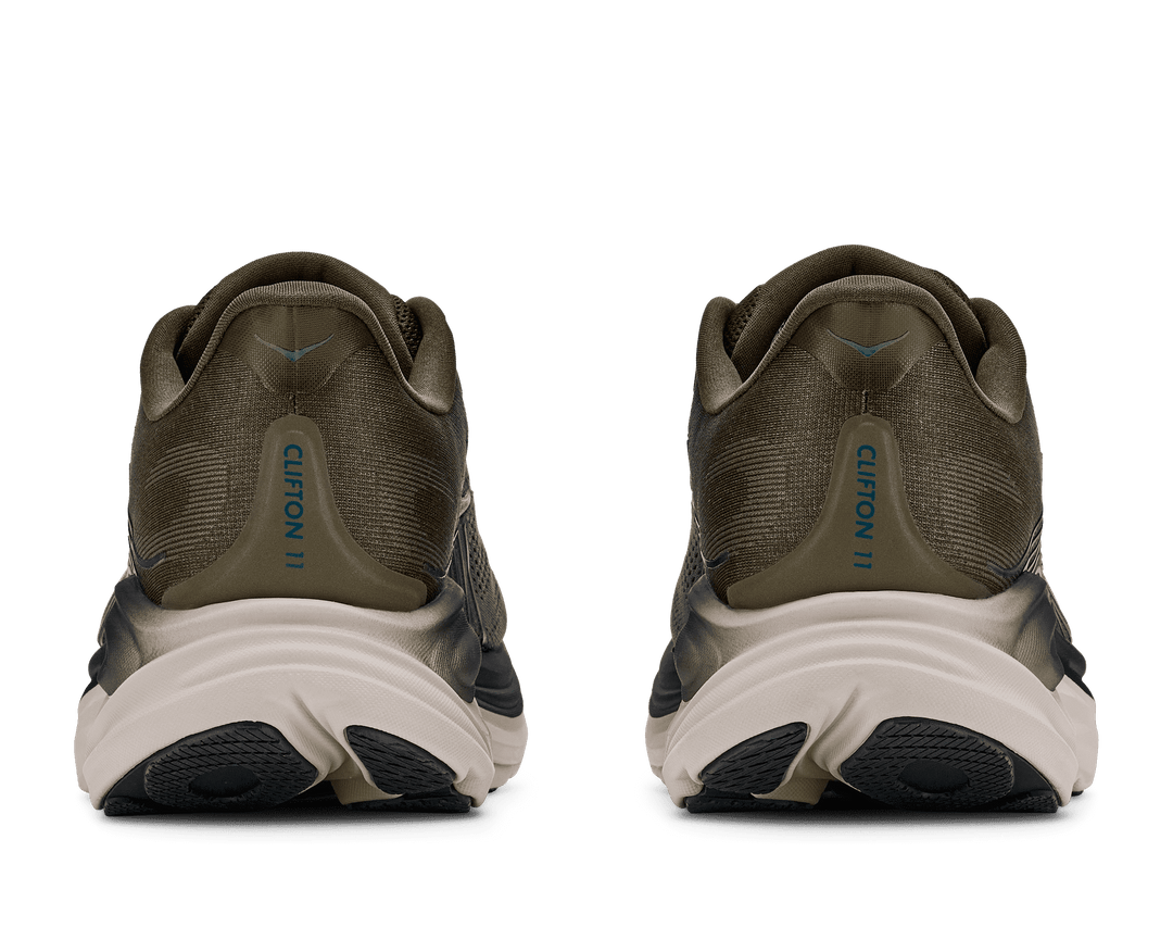 HOKA Men's Clifton 11 - ANTIQUE OLIVE / RIVER ROCK GREY