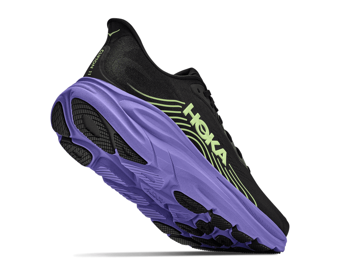 HOKA Men's Clifton 11 - BLACK / NEON YUZU