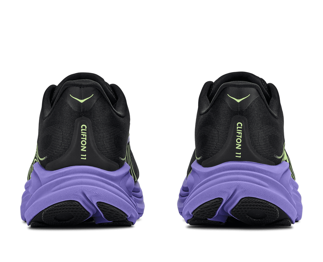 HOKA Men's Clifton 11 - BLACK / NEON YUZU