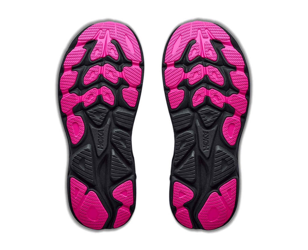 HOKA Women's Clifton 11 - BLACK / NEON DRAGONFRUIT