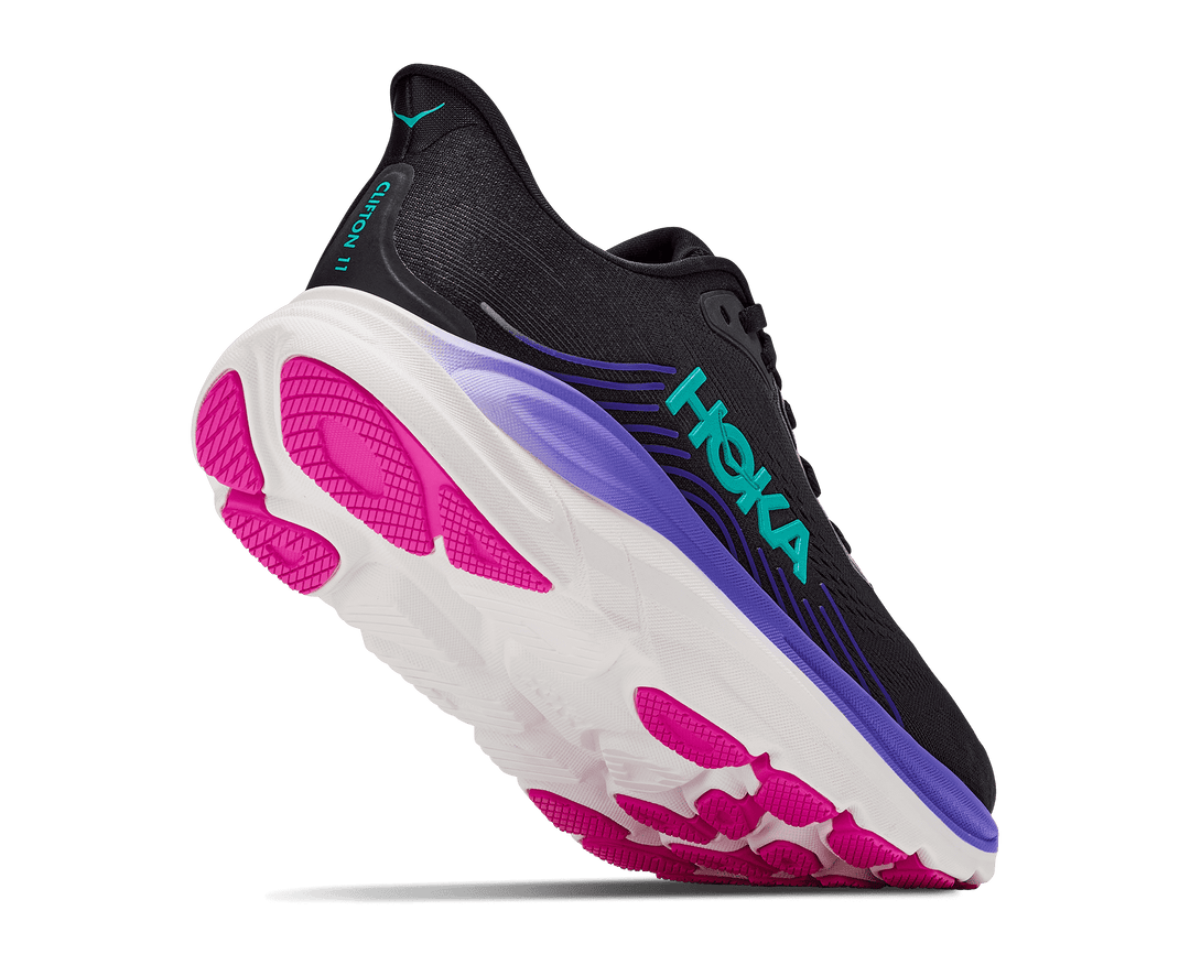 HOKA Women's Clifton 11 - BLACK / NEON NEBULA