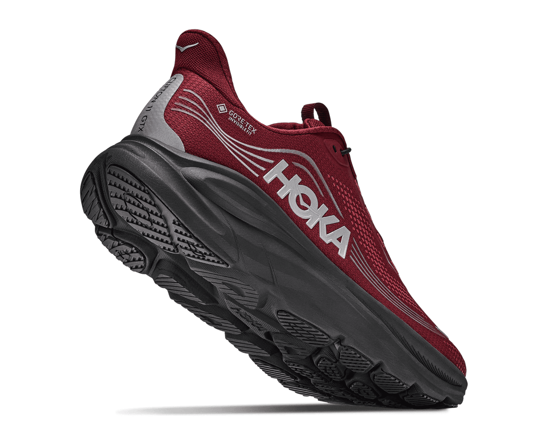 HOKA Men's Clifton 11 GTX - VARSITY BURGUNDY / CARBON BLACK