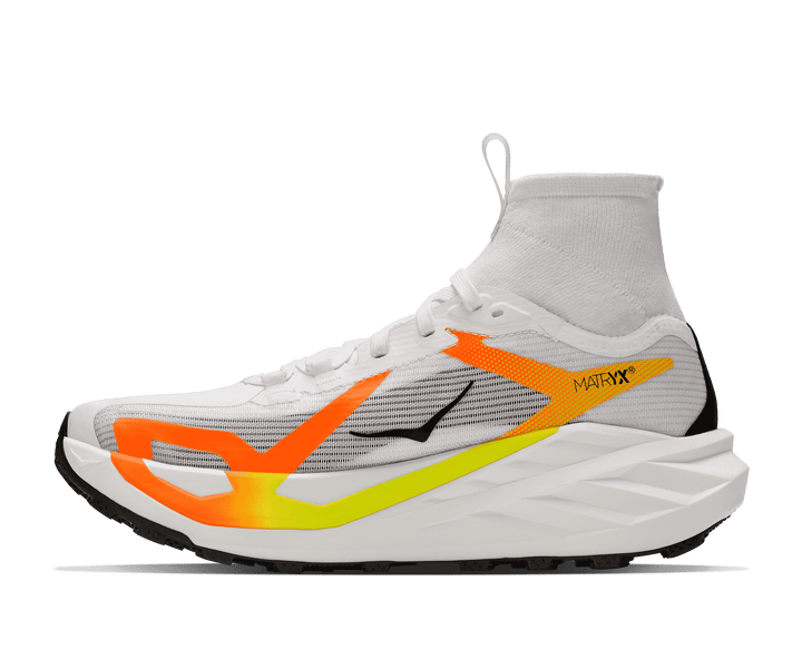 HOKA Women's Tecton X 4 - FROST / NEON TANGERINE