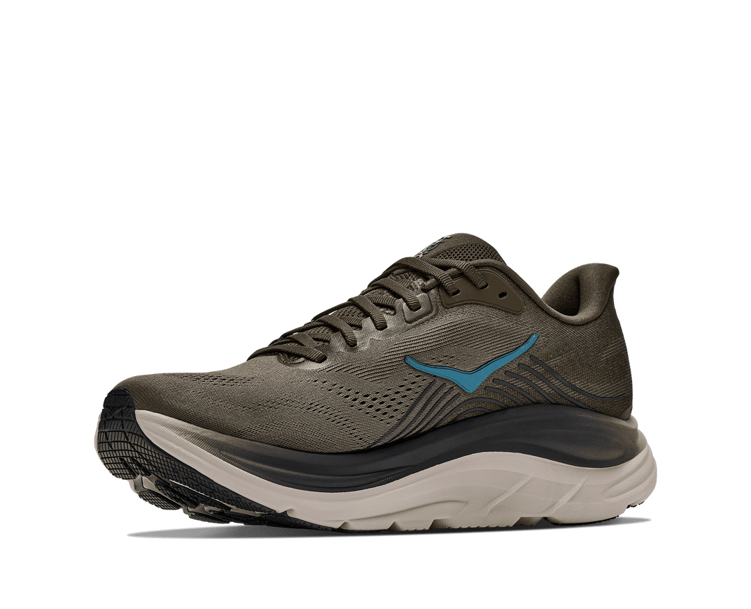 HOKA Men's Clifton 11 - ANTIQUE OLIVE / RIVER ROCK GREY (Wide)