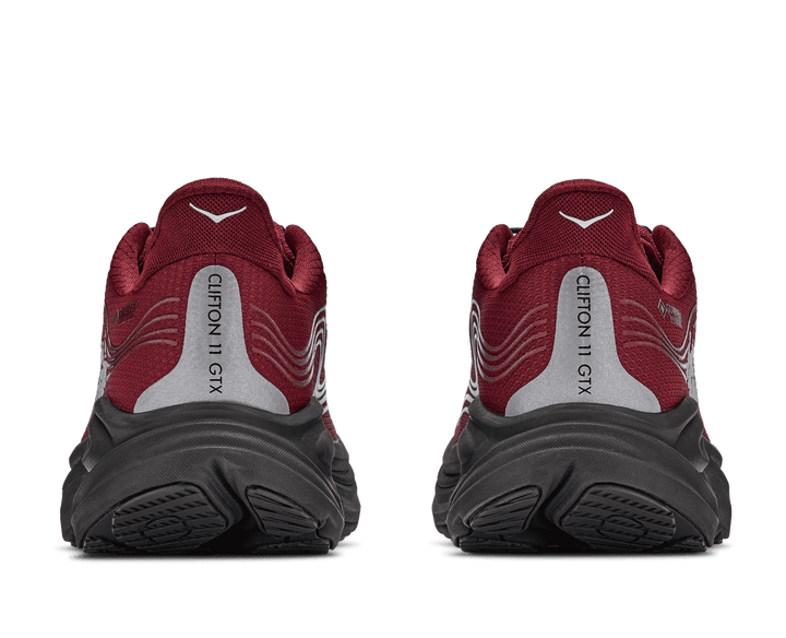 HOKA Men's Clifton 11 GTX - VARSITY BURGUNDY / CARBON BLACK (Wide)