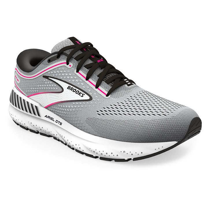 Brooks Womens Ariel GTS 23 Wide- Grey/Black/Pink (1203901D078)