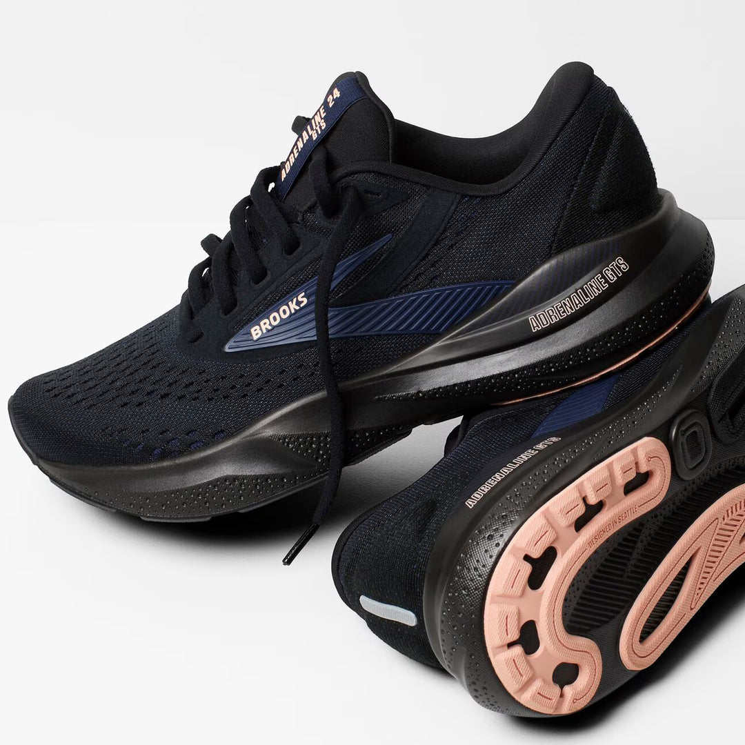 Brooks Women's Adrenaline GTS 24 - Black/Peacoat/Peach
