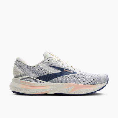 Brooks Adrenaline GTS 24 para mujer - Gris/Cinta azul/Melocotón