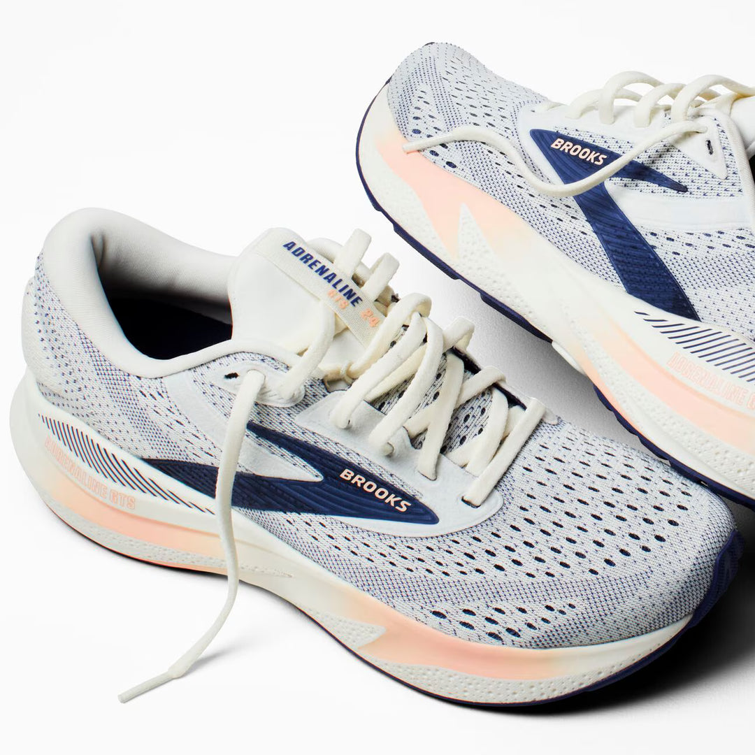 Brooks Women's Adrenaline GTS 24 - Grey/Blue Ribbon/Peach