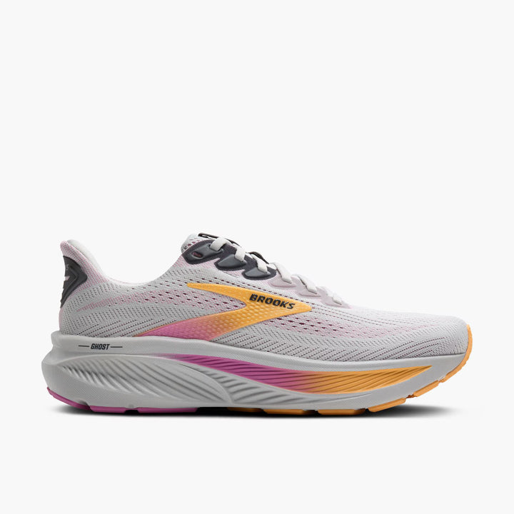 Brooks Women’s Ghost 17 (Narrow) - Oyster/Apricot/Pink