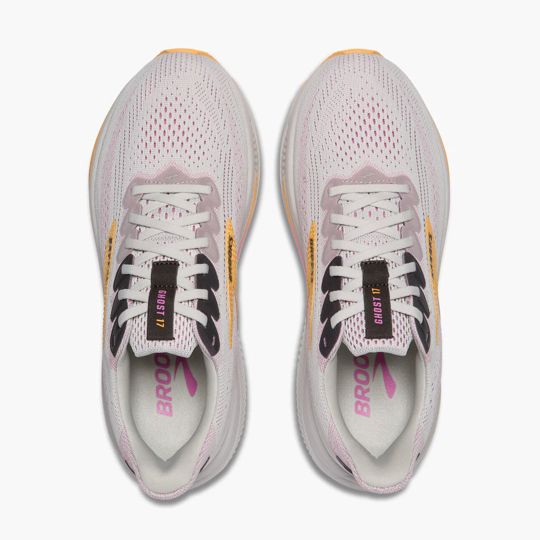 Brooks Women’s Ghost 17 (Narrow) - Oyster/Apricot/Pink