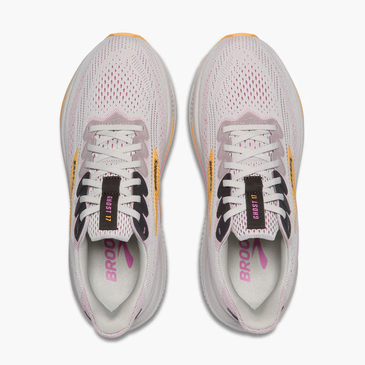 Brooks Women’s Ghost 17 (Narrow) - Oyster/Apricot/Pink