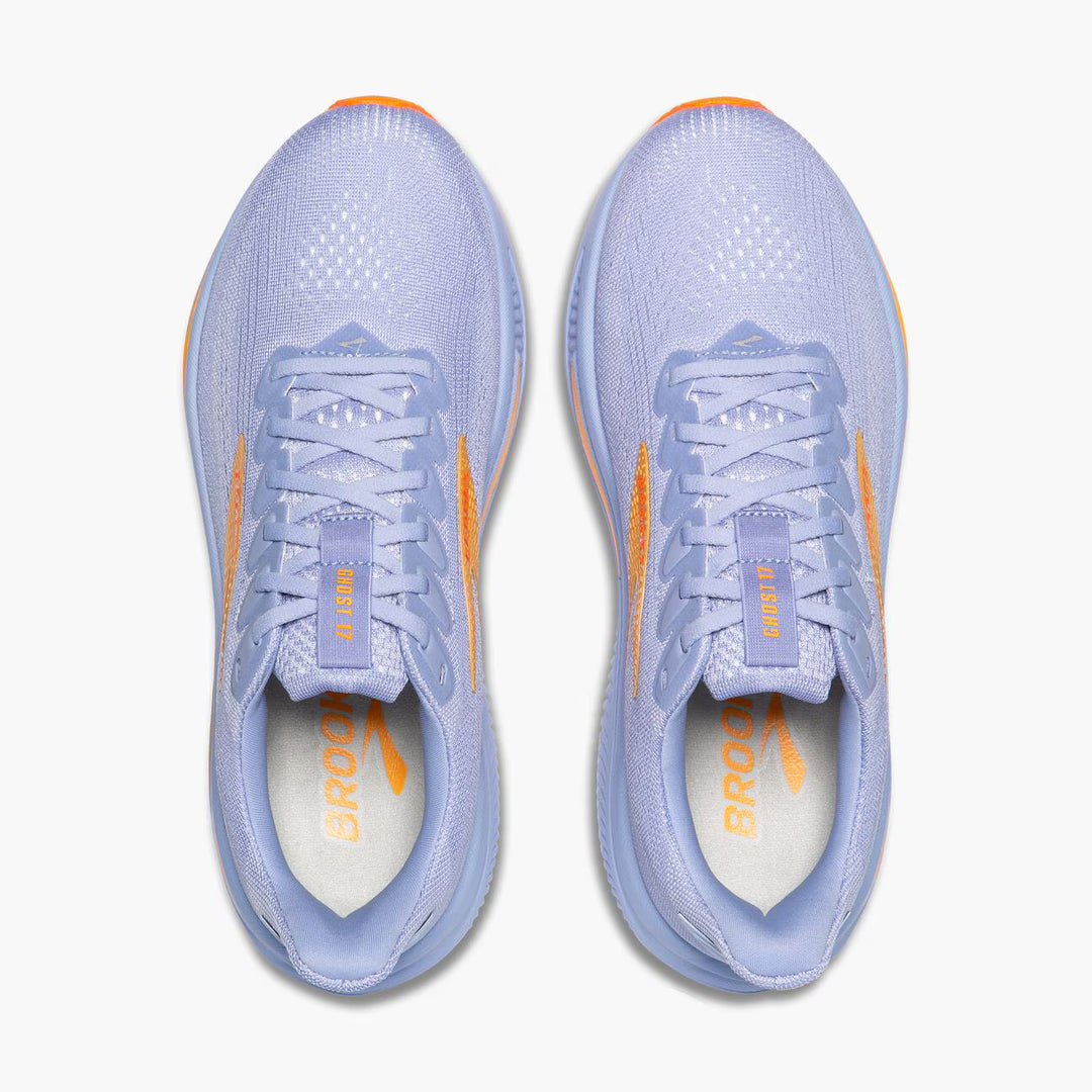 Brooks Ghost 17 para mujer - Azul garza/Blanco/Naranja