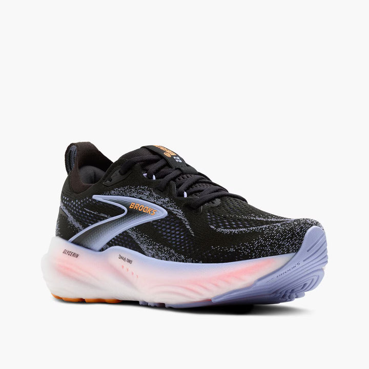 Brooks Glycerin 22 para mujer - Negro/Garza azul/Naranja