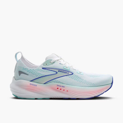 Brooks Glycerin GTS 22 (Ancho) para mujer - Blanco/Carcasa Limpet/Azul Amparo