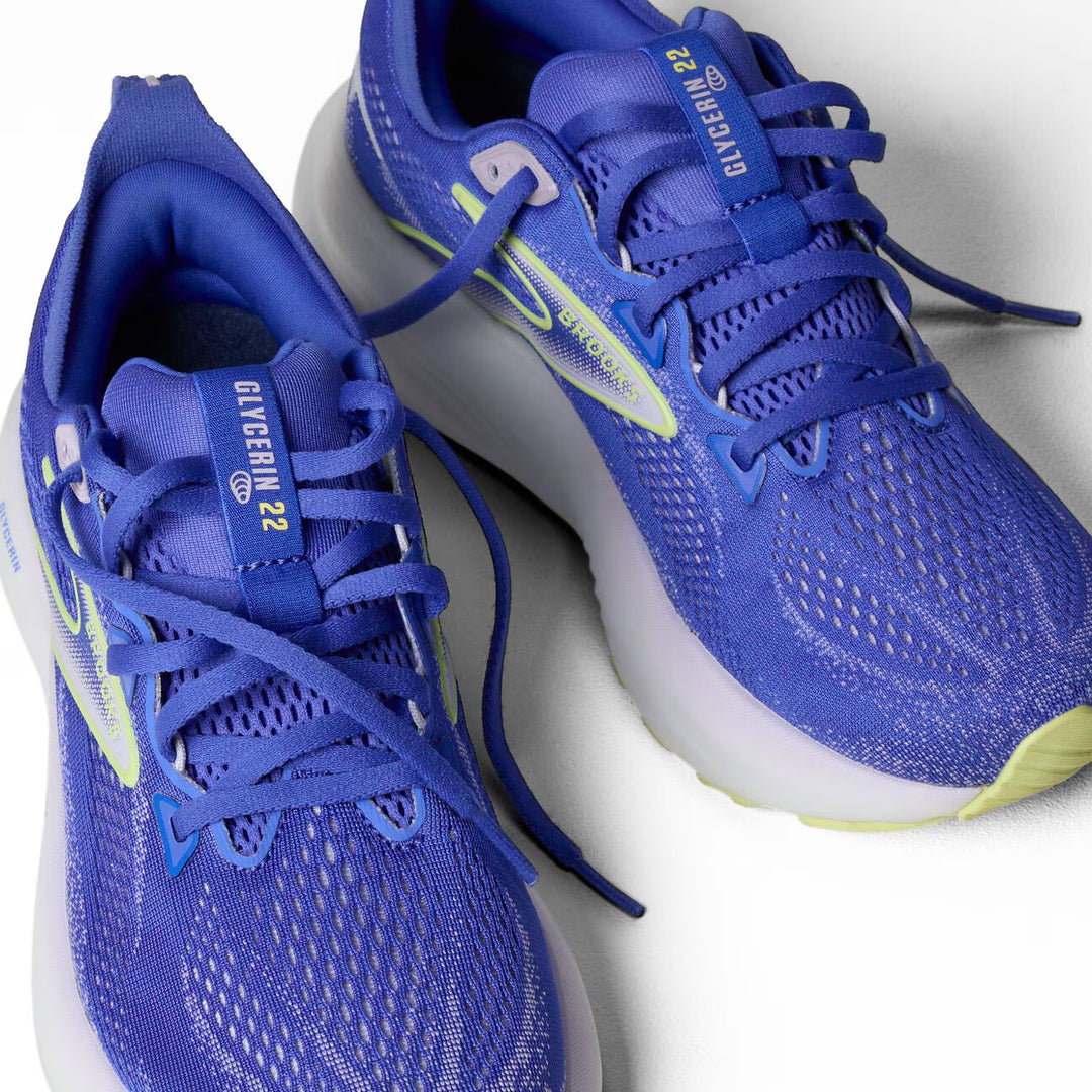 Brooks Glycerin 22 para mujer - Azul Amparo/Hyper Iris/Amarillo
