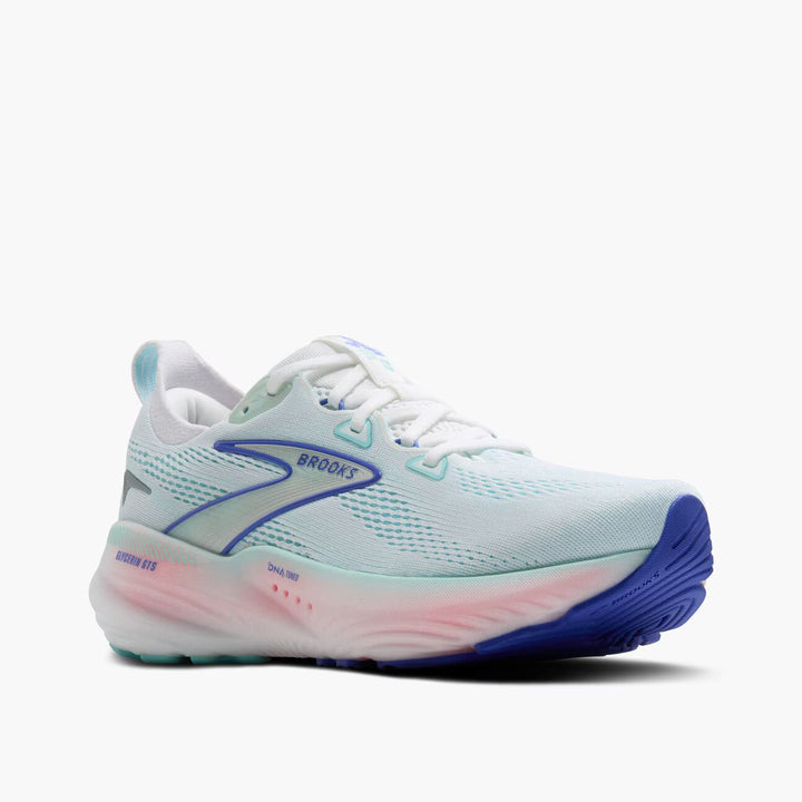 Brooks Glycerin GTS 22 para mujer - Blanco/Carcasa de lapa/Azul Amparo