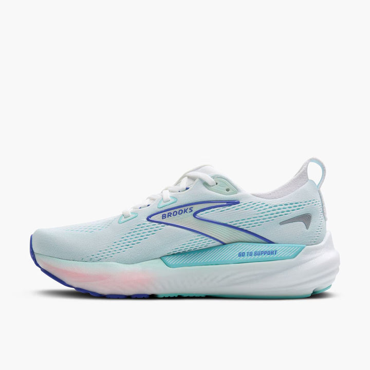 Brooks Glycerin GTS 22 para mujer - Blanco/Carcasa de lapa/Azul Amparo