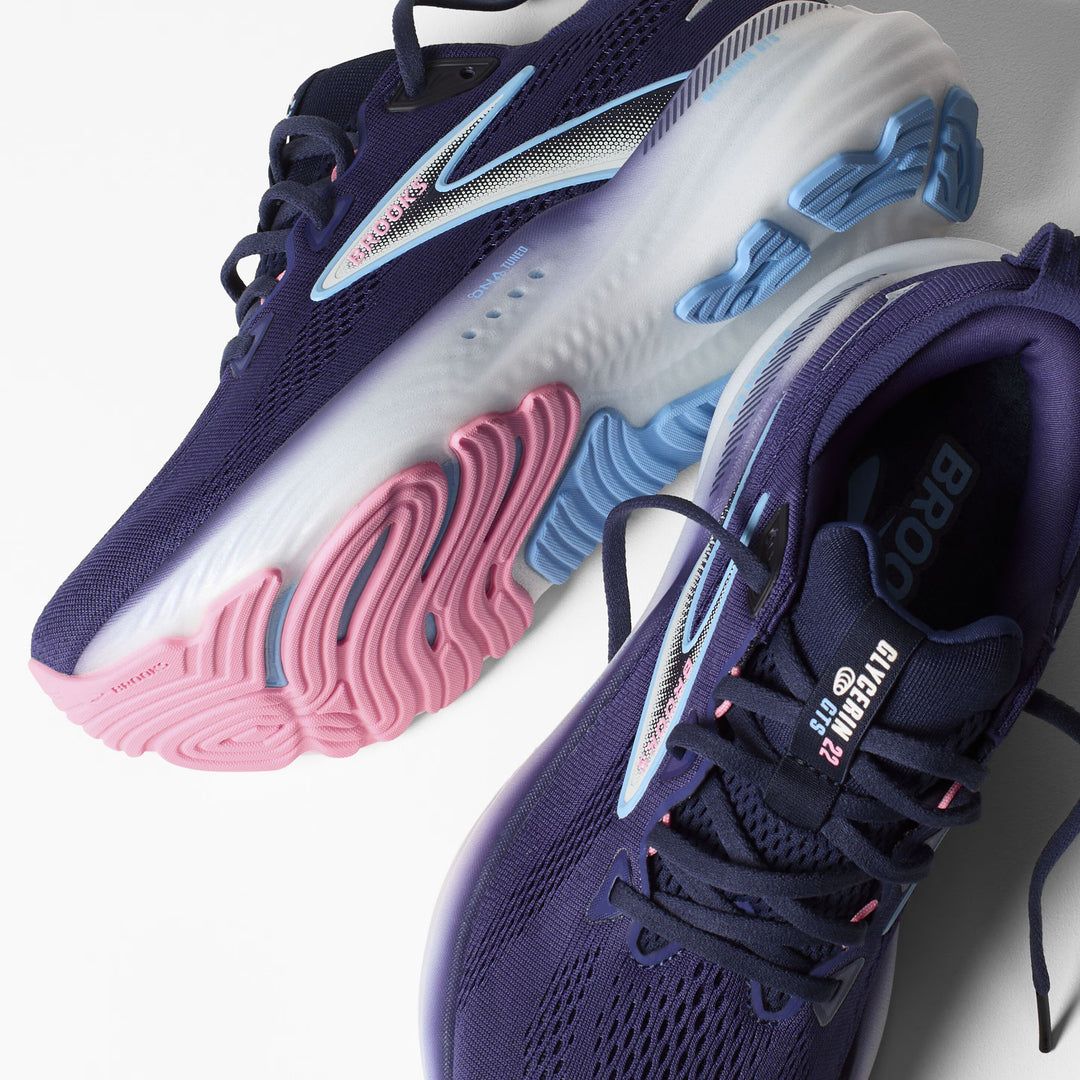 Brooks Womens Glycerin GTS 22 Extra Wide - Blue Ribbon/Peacoat/Dianthus (1204352E429)