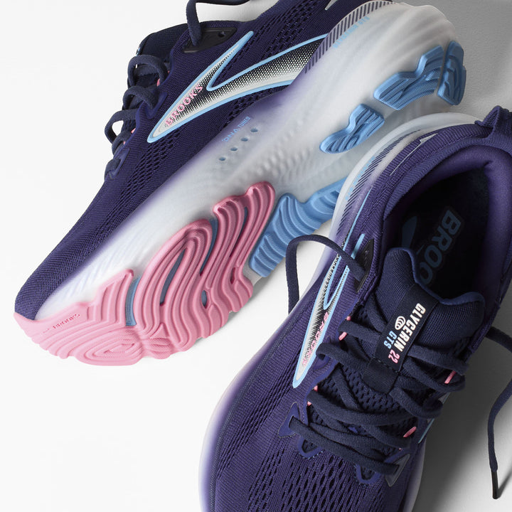 Brooks Womens Glycerin GTS 22 Extra Wide - Blue Ribbon/Peacoat/Dianthus (1204352E429)