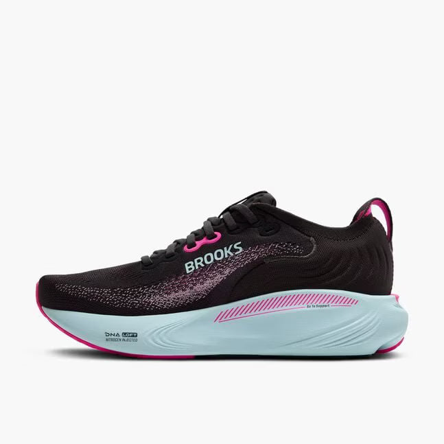 Brooks Adrenaline GTS 25 para mujer - Negro/Rosa cibernético/Agua helada