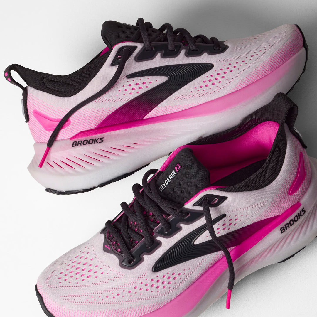 Brooks Glycerin 23 para mujer - Blanco/Phantom/Rosa cibernético