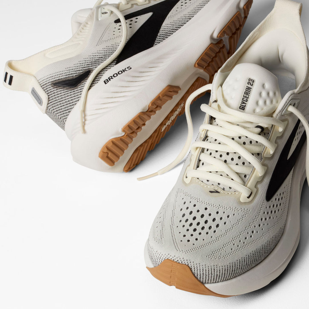 Brooks Women's Glycerin 23 (Wide) - White/Black/Biscuit