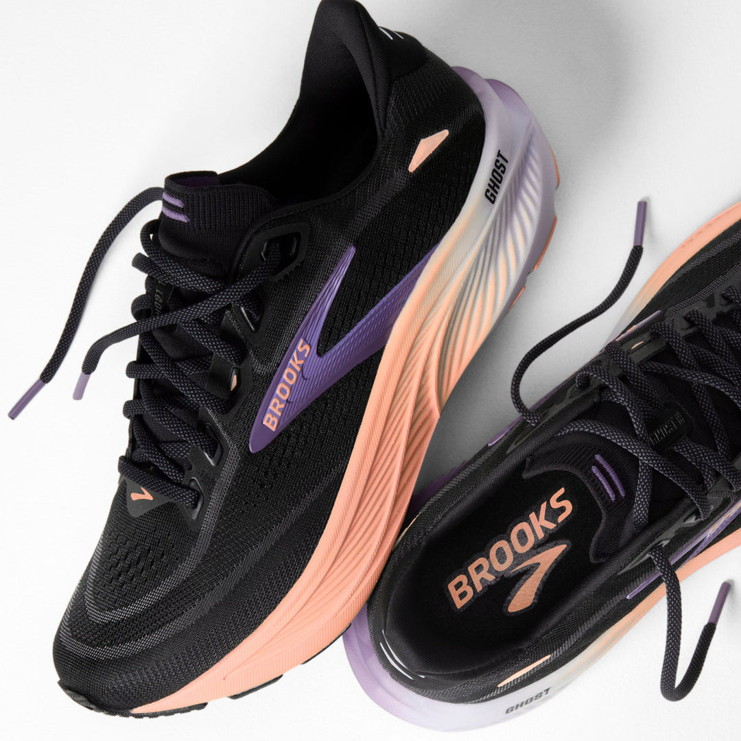 Brooks Women's Ghost 18 - Black/Mulled Grape/Peach
